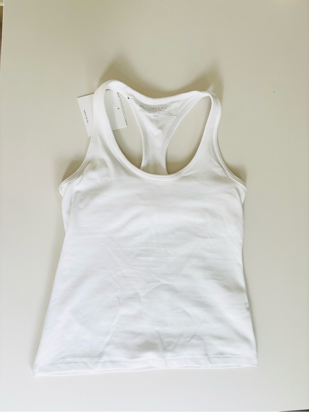 NWT Beyond Yoga White Step Up Tank Small - Picture 5 of 6